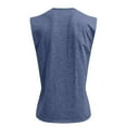 thumbnail image 3 of BRDFRL Sleeveless Shirts for Men Vintage Distressed V Neck Button Henley Gym Tops Navy M, 3 of 4