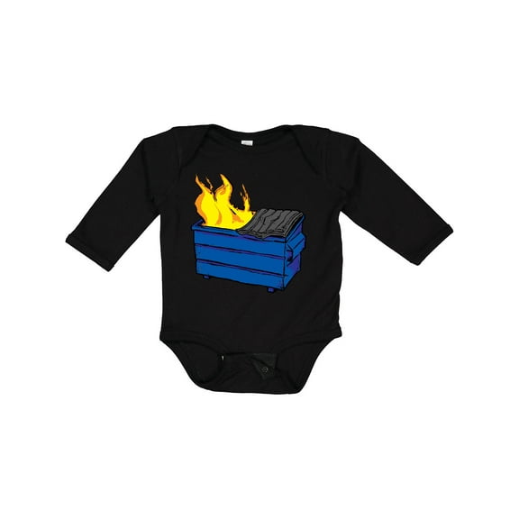 Inktastic Dumpster Fire Boys or Girls Long Sleeve Baby Bodysuit