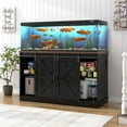 thumbnail image 2 of Blotout Farmhouse 55-75 Gallon Fish Tank Stand with Power Outlet, 52"Aquarium Stand with Storage/Sliding Barn Door, Heavy Duty Tank Stand for 2 Fish Tank/Reptile Terrarium, 1000lbs Capacity, Black, 2 of 7