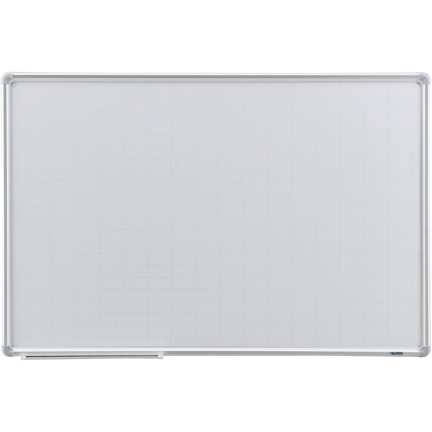 Global Industrial Magnetic Steel Dry Erase Planning Board Aluminum Frame 1x2 Gri