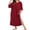 Wine Red, variant on Ekouaer Women's Nightgown Short Sleeve Loungewear Long Casual Sleepwear Maxi Lounge Dress House Dresses with Pockets