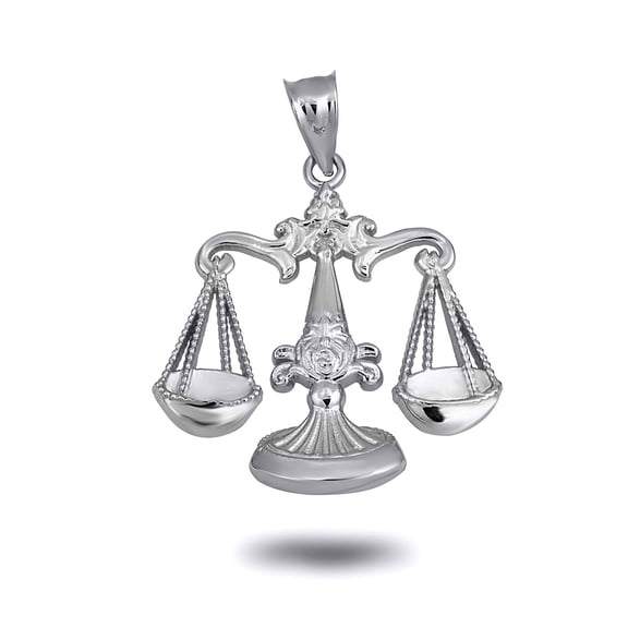 .925 Sterling Silver Zodiac Libra Symbol Pendant Necklace (PENDANT ONLY)