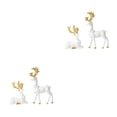 thumbnail image 1 of Naiovety 2 pack/lot Acentos para el hogar con estilo Figuras de ciervos de lujo para un estilo único Accesorios para el hogar de moda global blanco METRO 2piezas, 1 of 6