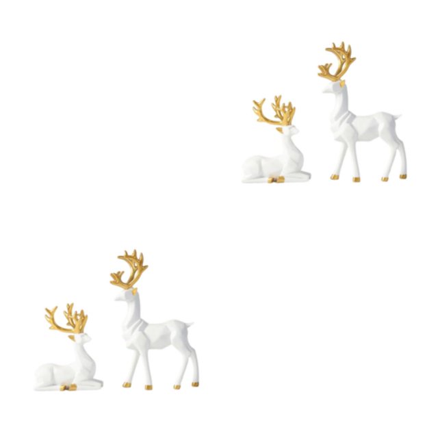 Naiovety 2 pack/lot Acentos para el hogar con estilo Figuras de ciervos de lujo para un estilo único Accesorios para el hogar de moda global blanco METRO 2piezas