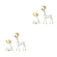 thumbnail image 1 of Naiovety 2 pack/lot Acentos para el hogar con estilo Figuras de ciervos de lujo para un estilo único Accesorios para el hogar de moda global blanco METRO 2piezas, 1 of 6