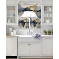 thumbnail image 3 of Gold Blue Gray Marble Swag Kitchen Curtains Sets for Windows 24 Inch Length, Retro Abstract Patterned Art Short Window Curtain Panels Swags Valances and Tiers 3 Piece Set for Cafe/Dining Room, 3 of 5