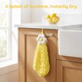 thumbnail image 5 of REGALWOVEN 1 Pack Chenille Hand Towel, Hanging Bathroom Hand Towels with Loops, Soft Absorbent Flower Towels Yellow 6" x 15", 5 of 7