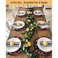 thumbnail image 4 of 15 Inch Round Placemats Set of 6, Black Red Christmas Non Slip Heat Insulation PP Table Mats, Snowman Xmas Tree Ball Gifts Winter Washable Place Mats for Kitchen Dining Party Table Decor, 4 of 7