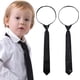 thumbnail image 1 of Paquete de 2 corbatas negras con clip para niños, uniformes sólidos preatados ajustables para boda, graduación JM, 1 of 5