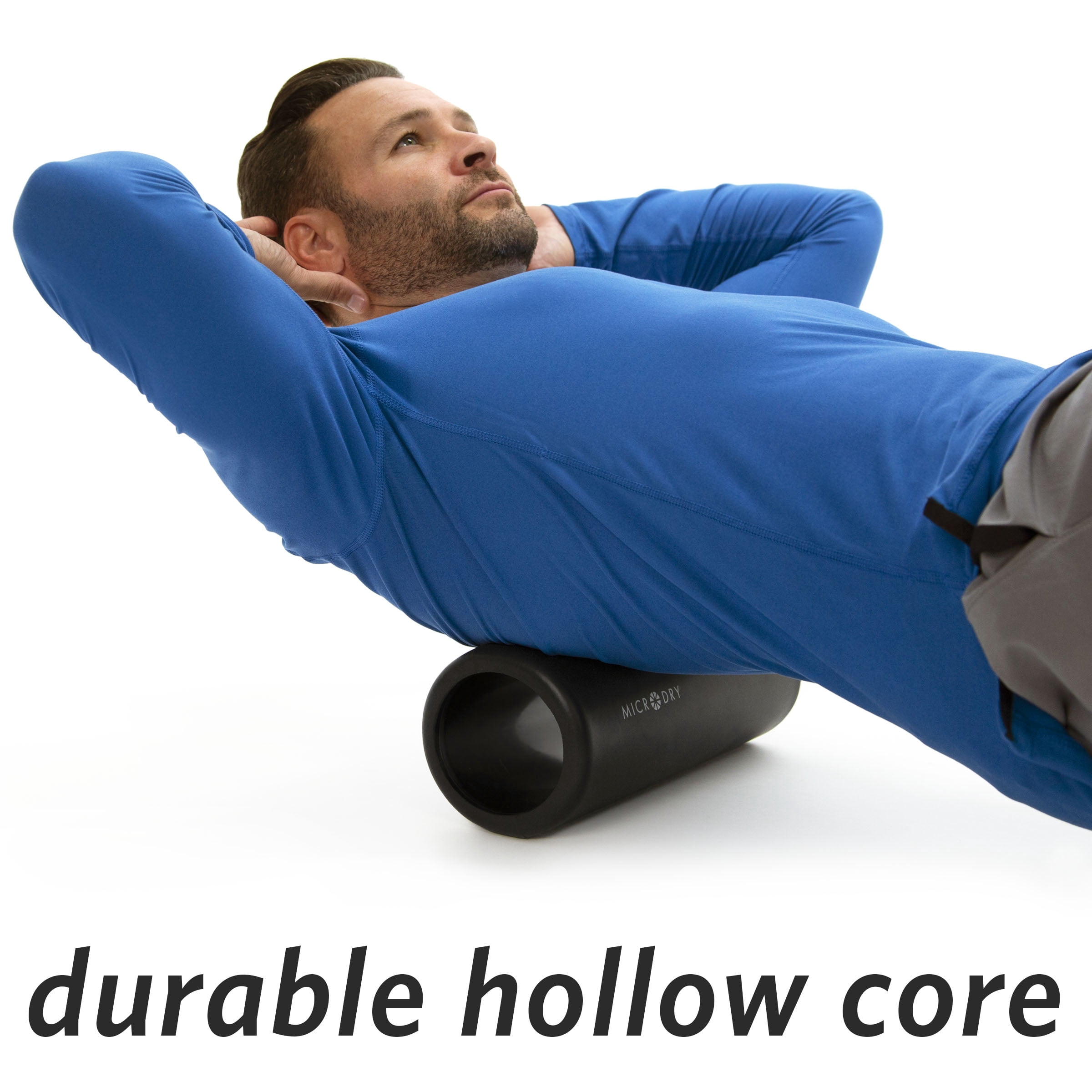 Microdry Fitness Foam Roller for Muscle Relief, Firm, 13" x 5.3", Black