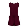 thumbnail image 6 of Generic Women's Summer Sleeveless Solid Rompers Casual Baggy Short Jumpsuit with Pockets, 6 of 6