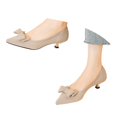 thumbnail image 3 of Xiaoxatg Women's Comfortable Low Heel Bowknot Mesh Knit Fashionable Pointed Toe Dress Shoes for Casual Everyday Wear 7 Beige, 3 of 6