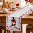 thumbnail image 5 of Red Gnomes Valentine's Day Table Runner 72 Inches, Love Heart Roses Vintage Bed Runner Dresser Scarves Tabletop for Indoor Outdoor Parties/Ceremony/Banquet, 14" x 72", 5 of 8