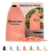 Nevlers Salt Inhaler with Pure Himalayan Pink Salt | Hand Painted Ceramic | Asthma and Allergy Relief | Pink