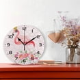 thumbnail image 2 of Dreamtimes Pink Flamingo Wall Clock, 10 Inch Silent Non Ticking Round Clock Oil Painting Clock Easy to Read Clock for Living Room Bedroom Bathroom Home Decor, 2 of 7