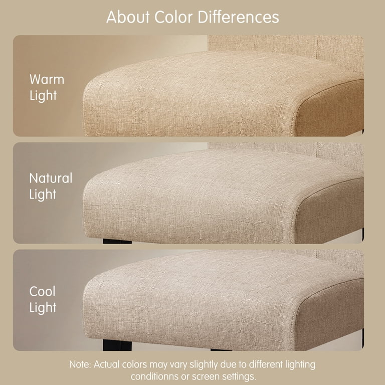 DyFun Linen Upholstered Dining Chairs, Set of 2 photo 6