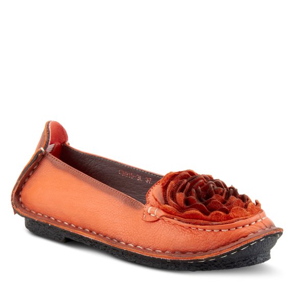 Spring Step L'Artiste Dezi Hand-Painted Ballet Flats with Leather Flower