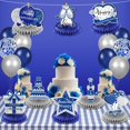 thumbnail image 3 of Decoración de mesa de aniversario LuuFilx azul plateado, 8 unidades, nido de abeja, 3 of 7