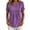 Purple, variant on hoksml Women's Cotton Linen Peplum Blouse, Round Neck Short Sleeve Loose Fit Casual Summer Daily Wear Shirt