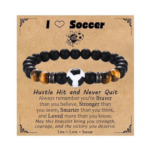 Faty-T Football Cross Beaded Bracelet, Adjustable Rugby Sports Bracelet Football Jewelry Beads Gifts Party Favors Stuff for Men Players Friends Birthday Christmas