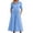 Blue, variant on GJSYRH Womens Casual 3/4 Sleeve Shirt Dress Button Down V Neck Tiered Collared Flowy Maxi Dress Green XL