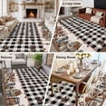 thumbnail image 6 of Black White Large Area Rugs 5x8 ft Buffalo Plaid Country Star Barn Barrel Farmhouse Washable Rug Non Slip Indoor Carpet Absorbent Floor Mat for Living Room Bedroom Dining Room, 6 of 9