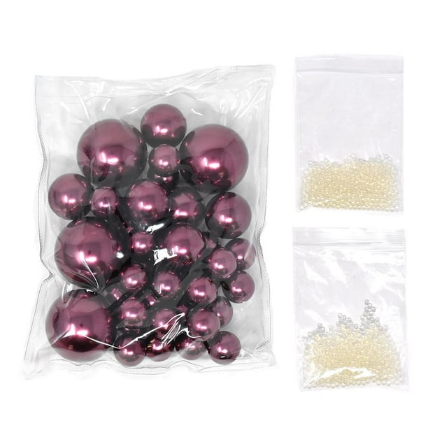 Vase Filler Pearls with Aqua Jelly Beads, Burgundy, 5/16Pound