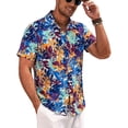 thumbnail image 3 of GENTS BLISS Short Sleeve Men Hawaiian Shirts Floral Print Button Down Shirts for Men Casual Beach Shirts, 3 of 8