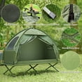 thumbnail image 4 of Ensemble Combiné de Tente de Camping Surélevée Extérieure Compacte, Pop-Up, Portable et Pliable, Vert Foncé, 4 of 7