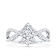 thumbnail image 5 of Rosec Jewels Designer Engagement Ring - Pear Shaped Ring - EF-VS Quality Certified, 925 Sterling Silver, US 4.00, 5 of 9