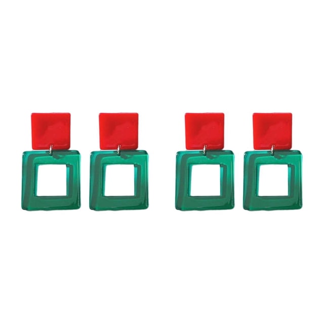 Minnieouse Pendientes colgantes Pendientes colgantes Pendiente de aro Regalo de aniversario elegante Decoraciones para dama Círculo Gancho para rojo+verde 2Conjunto
