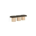 thumbnail image 3 of Meridian Furniture Pavilion Brown Boucle Fabric Bench, 3 of 7