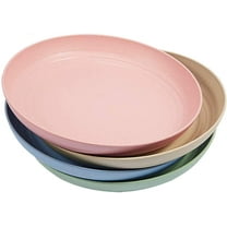 NAMZI Set of 4 Wheat Straw Plates, Unbreakable Lightweight Eco Friendly Dinner & Dessert Plates, Dishwasher & Microwave Safe(7.8")