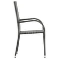 thumbnail image 2 of vidaXL Stackable Outdoor Chairs 6 pcs Grey Poly Rattan, 2 of 5