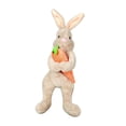 thumbnail image 1 of Adornos de conejito de Pascua para árbol de primavera, zanahoria abrazada, decoración, peluche lindo marrón, 1 of 9
