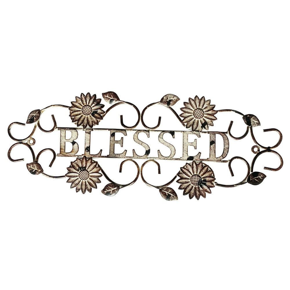 Metal Hanging Blessed Wall Art Sign for Home Decor, Metal Letters