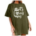 thumbnail image 1 of TSADFHJI Hauts pour Femmes Manches Longues Grande Taille T-Shirt Imprimé Saison de Football L Vert, 1 of 4