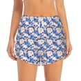 thumbnail image 2 of Gukieu white Skull blue daisy Print Women's Sports Shorts with Drawstring Elastic Waistband for Running, Yoga, Fitness-XX-Large, 2 of 7