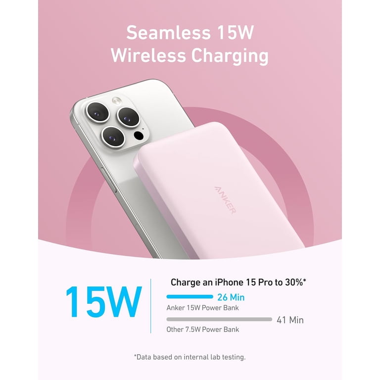 Anker Magnetic Power Bank, 10,000mAh, Qi2 15W Fast Charger