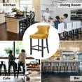 thumbnail image 7 of Velvet Counter Height Bar Stools Set of 2, Upholstered Barstools with Button Tufted Back and Nailhead Trim, Modern Wing-Back Counter Height Chair for for Kitchen, Home Bar, Dining Room, Gold, 7 of 7
