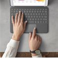 thumbnail image 2 of Logitech Combo Touch for iPad (7th, 8th 9th Generation) Keyboard case with trackpad, Kickstand, Wireless Keyboard, Smart Connector Technology - Graphite (Renewed), 2 of 4
