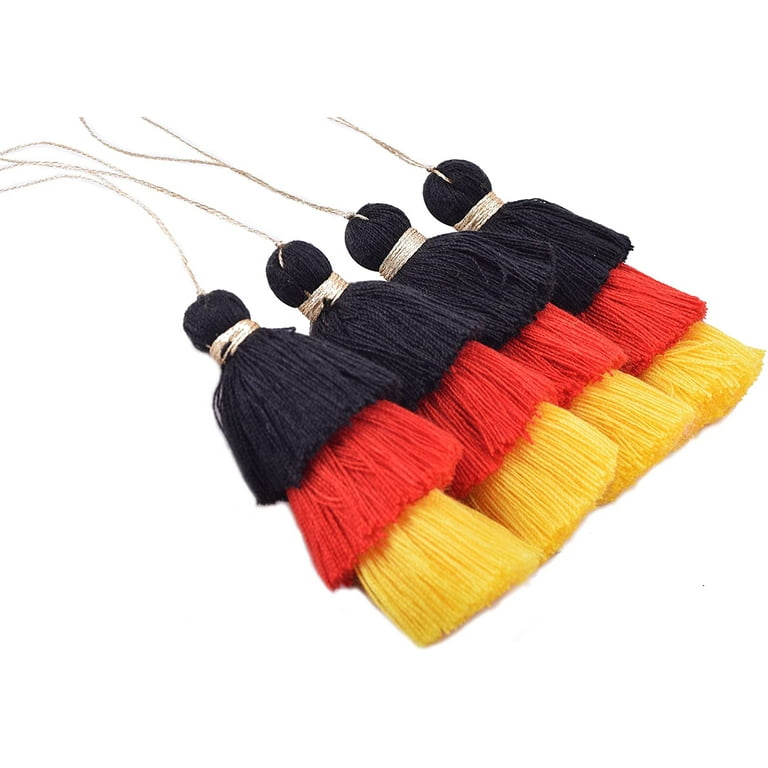 4pcs Tri-Layered Tassels with Hanging Loop for Jewelry Making, Clothing 