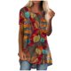 thumbnail image 2 of Pntutb Camiseta de manga corta con estampado étnico vintage de cuello redondo casual para mujer Pntutb Pntutb-8382, 2 of 5