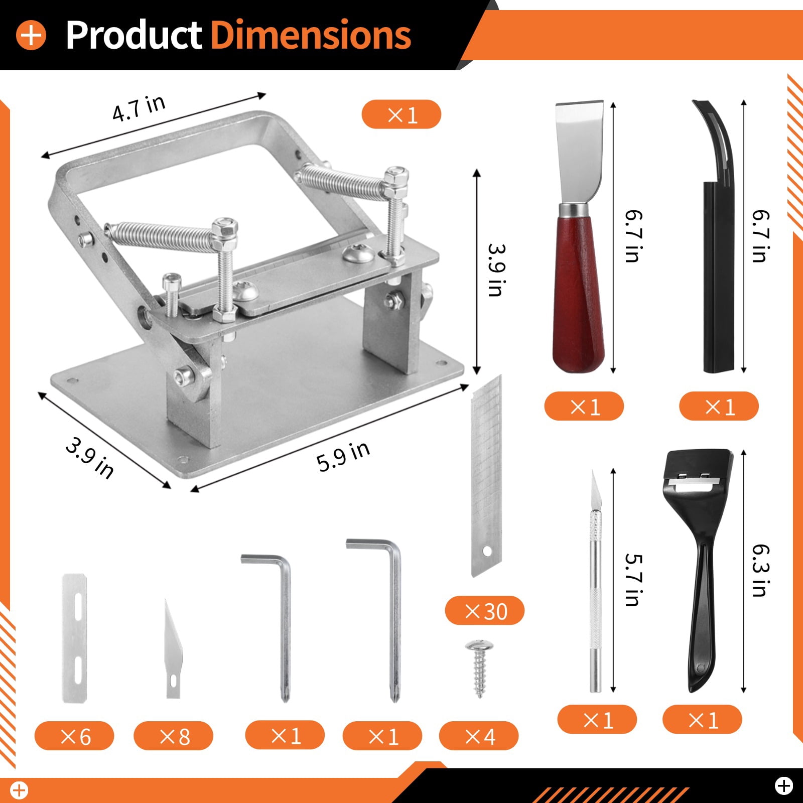 Stainless Steel Manual Leather Skiver Set with Adjustable Thickness & 44 Blades for DIY Leather Craft Projects