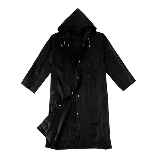Chaqueta impermeable Poncho de lluvia con capucha para hombres y mujeres adultos cierre de cordon y boton a prueba longitud de la Yinane Poncho impermeable con capucha Walmart en linea