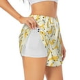thumbnail image 3 of Lsque Banana Printed Women's Running Shorts with Liner Pockets,Elastic Quick Dry Workout Athletic Gym Yoga Shorts,Womens High Waist Shorts-Large, 3 of 9