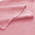 thumbnail image 3 of PiccoCasa Cotton Knitted Throw Blanket for Sofa Couch, Baby Pink 50" x 60", 3 of 6