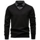 thumbnail image 2 of Blusa y camisa de manga larga con cuello vuelto para hombre, camisa de punto con bloques de color, blusa ajustada de manga larga con cuello vuelto y medio botón, blusa de poliéster para hombre, 2 of 4