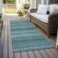thumbnail image 6 of Addison Rugs Chantille Indoor/Outdoor Transitional Stripes Teal Washable Runner Rug, 2'3" x 7'6", 6 of 6