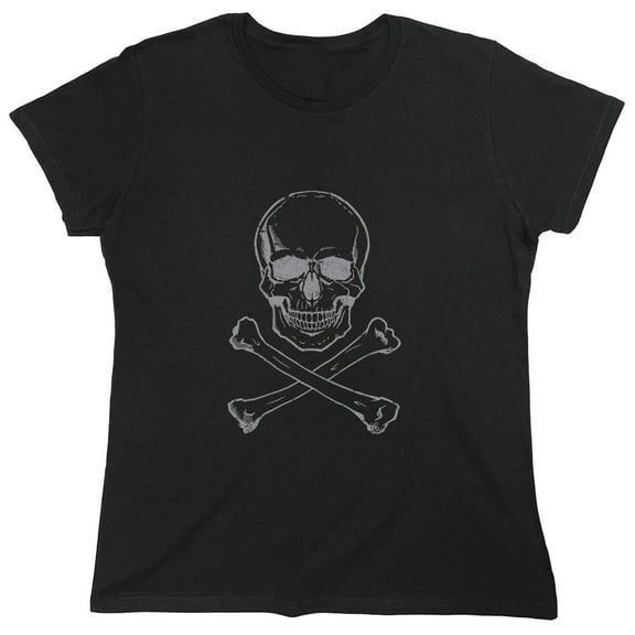 Sketchy Skull Sarcastic Humor Novelty Funny Women's Casual Tees